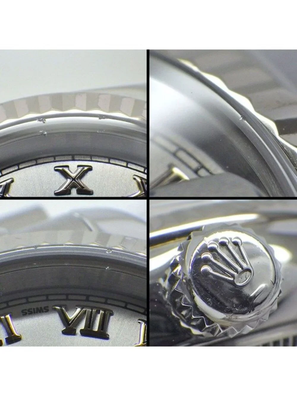 Rolex Watch Datejust Sunray Silver Dial 18k White Gold SS Automatic